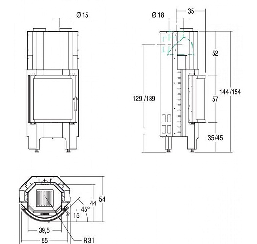 Каминная топка Piazzetta 555 tsl_1