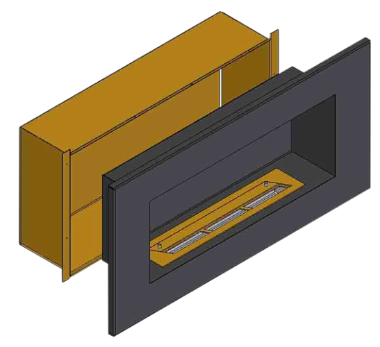 Теплоизоляционный корпус ZeFire для встраивания в мебель для очага 1200 мм_0